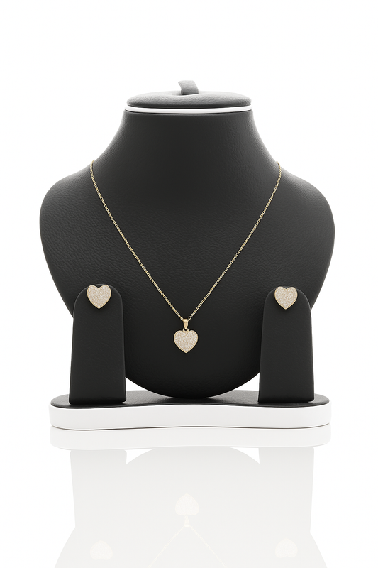 3 pcs Heart Design Jewelry Set (Necklace,Breslet,Eartops)